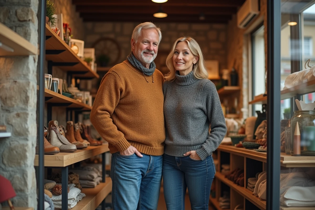 Couple dans une boutique chaleureuse à Nantes